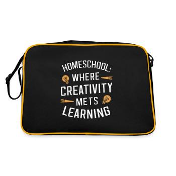 Homeschool Mom Dad Family Life Community Journey - Retro Bag - black/gold - Back