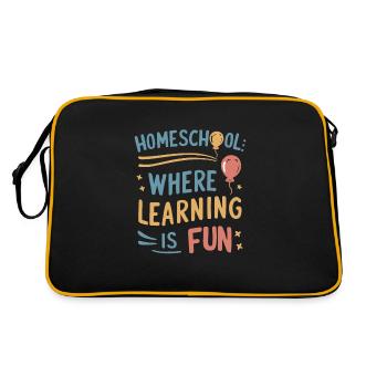 Homeschool Mom Dad Family Life Community Journey - Retro Bag - black/gold - Back