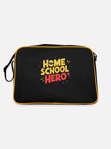 Homeschool Mom Dad Family Life Community Journey - Retro Tasche - Schwarz/Gold - Hinten
