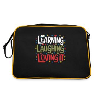 Homeschool Mom Dad Family Life Community Journey - Retro Bag - black/gold - Back