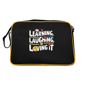 Homeschool Mom Dad Family Life Community Journey - Retro Bag - black/gold - Back