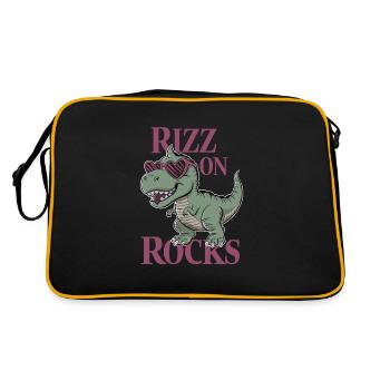 La culture des rizières avec l’art des dinosaures et le T-Rex - Sac Retro - noir/or - Dos