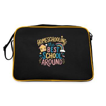 Homeschool Mom Dad Family Life Community Journey - Retro Bag - black/gold - Back