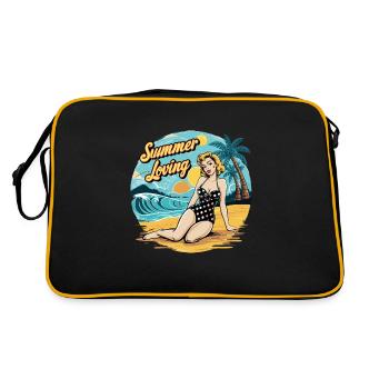 Retro Summer Loving Beach Vibes für einen - Retro Tasche - Schwarz/Gold - Hinten
