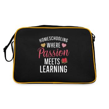 Homeschool Mom Dad Family Life Community Journey - Retro Bag - black/gold - Back