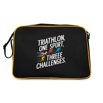 Triathlon Swim Bike Run Triathlete Sports Gift - Retro Bag - black/gold - Back