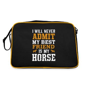 Cowboy living in the wild west with cowboy hat and - Retro Bag - black/gold - Back
