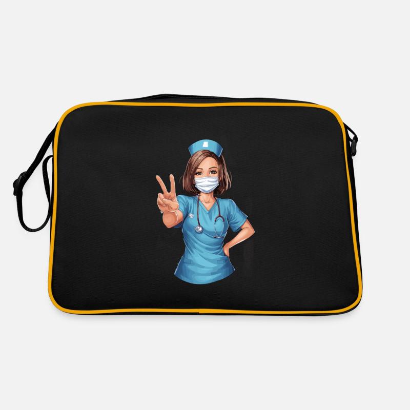 Lustige Krankenschwester mit Humor Retro Tasche