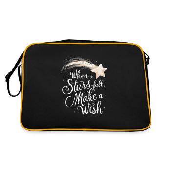 Stargazing And Meteor Shower Enthusiast - Retro Tasche - Schwarz/Gold - Hinten