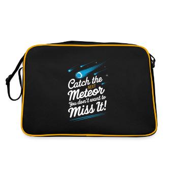 Stargazing And Meteor Shower Enthusiast - Retro Tasche - Schwarz/Gold - Hinten