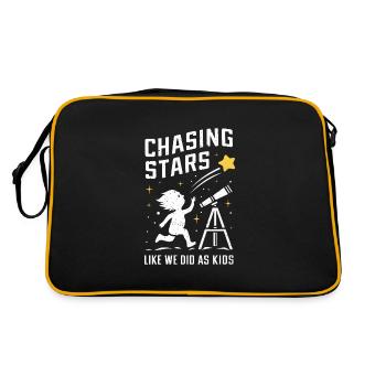 Stargazing And Meteor Shower Enthusiast - Retro Tasche - Schwarz/Gold - Hinten