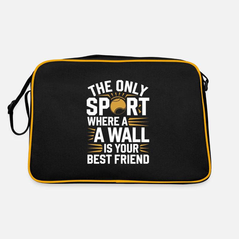 Squash Leidenschaft Squash Sport Für Squash - Retro Tasche - Schwarz/Gold