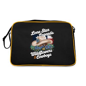 Texas Wildflowers Season Fields Flowers Texas - Retro Bag - black/gold - Back