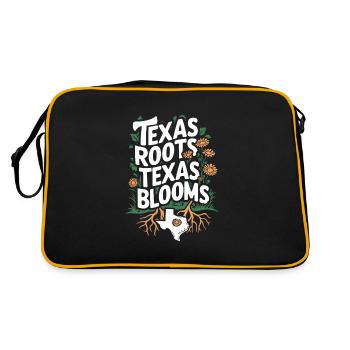 Texas Wildflowers Season Fields Flowers Texas - Retro Bag - black/gold - Back