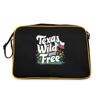 Texas Wildflowers Season Fields Flowers Texas - Retro Bag - black/gold - Back