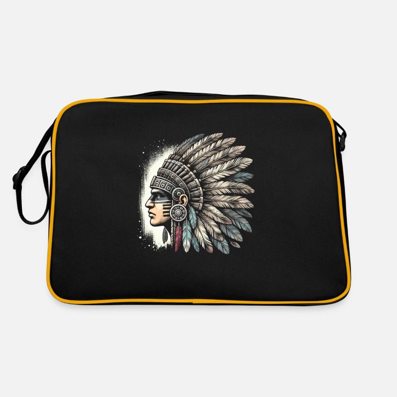 Guerrier aztèque avec traditionnel Sac Retro