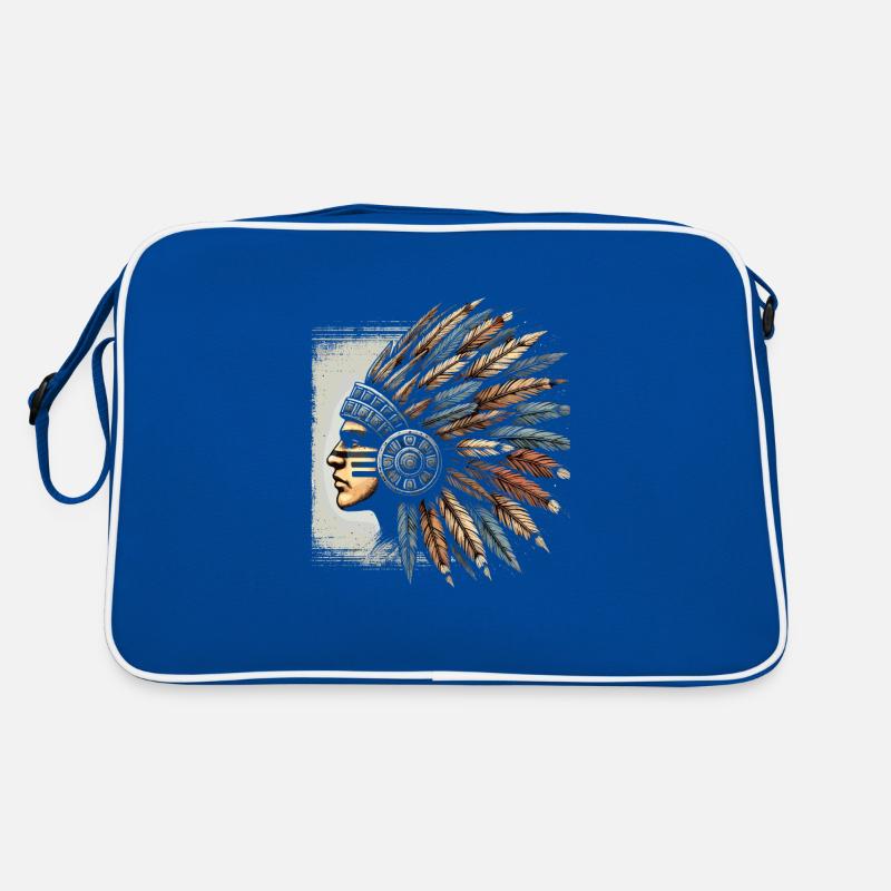 Aztec warrior with traditional Retro Bag