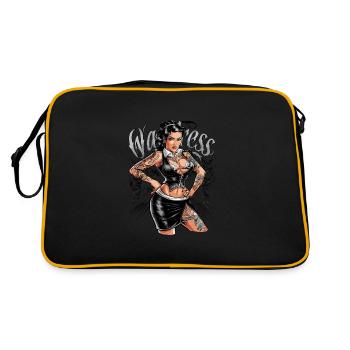 Kellnern Tätowierte Kellnerin für einen Kellnerin - Retro Tasche - Schwarz/Gold - Hinten