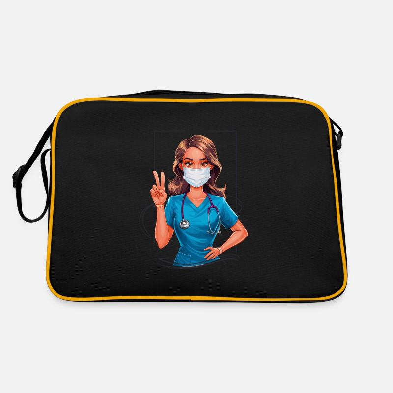 Lustige Krankenschwester mit Humor Retro Tasche