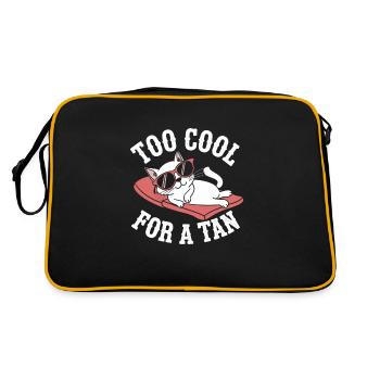 Sonnige Tage Mit Der Entspannten Katze Unter Der - Retro Tasche - Schwarz/Gold - Hinten