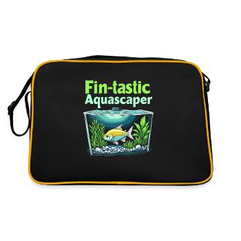 Aquascaping Enthusiast Underwater Gardening - Retro Tasche - Schwarz/Gold - Hinten