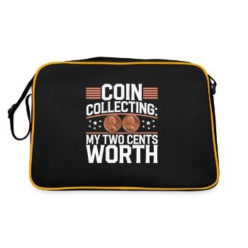 Coin Collector Coin Collection Numismatic History - Retro Bag - black/gold - Back