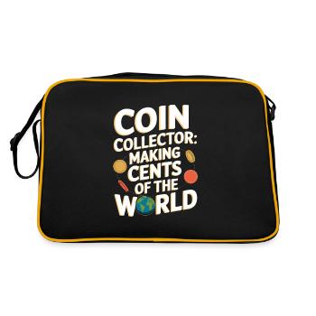 Coin Collector Coin Collection Numismatic History - Retro Bag - black/gold - Back