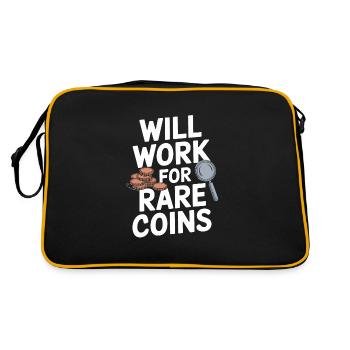 Coin Collector Coin Collection Numismatic History - Retro Bag - black/gold - Back