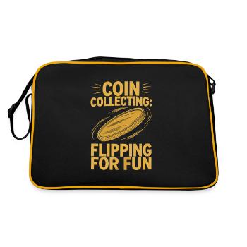 Coin Collector Coin Collection Numismatic History - Retro Bag - black/gold - Back