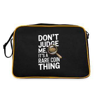 Coin Collector Coin Collection Numismatic History - Retro Bag - black/gold - Back