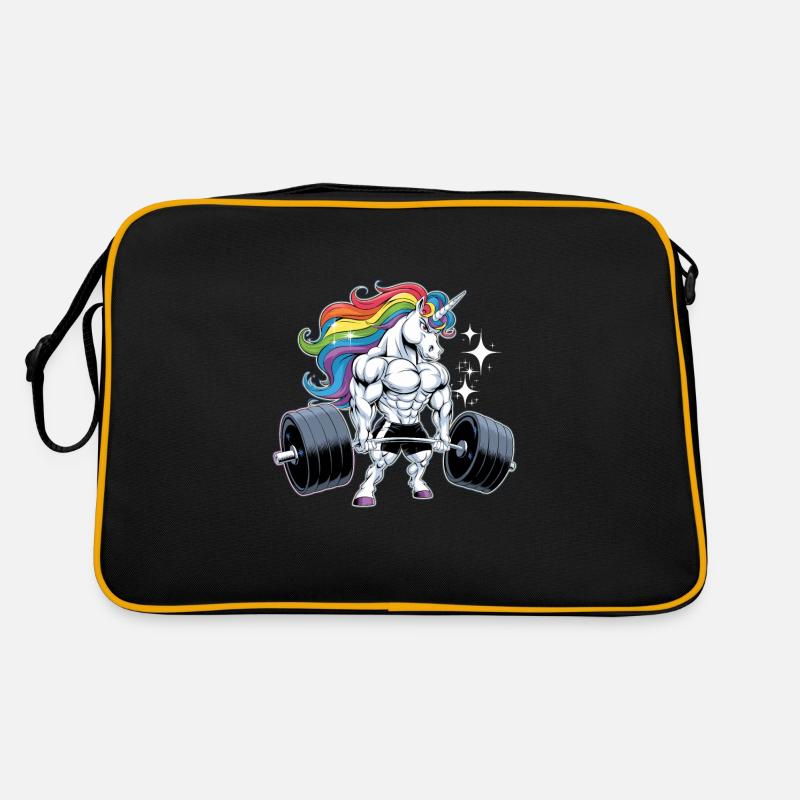 Unicorn Power - Retro Tasche - Schwarz/Gold