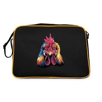 Hahn für einen Hahn Liebhaber Gockel Fan - Retro Tasche - Schwarz/Gold - Hinten