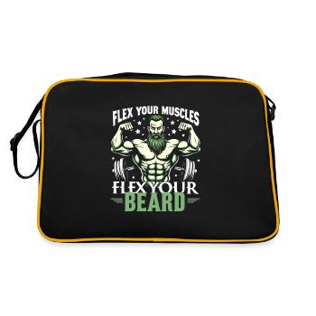 Beard Gains Fitness Enthusiast With Beard and - Retro Tasche - Schwarz/Gold - Hinten