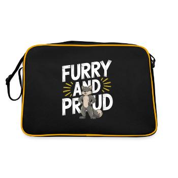 Furry Fandom Enthousiaste Cosplay Fun et Fursuiting - Sac Retro - noir/or - Dos