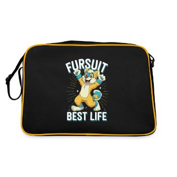 Furry Fandom Enthousiaste Cosplay Fun et Fursuiting - Sac Retro - noir/or - Dos