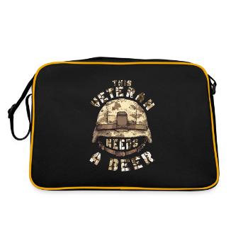 Honor Veterans Day with Patriotism and Military - Retro Tasche - Schwarz/Gold - Hinten