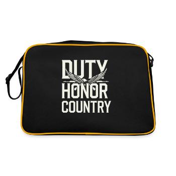 Honor Veterans Day with Patriotism and Military - Retro Tasche - Schwarz/Gold - Hinten