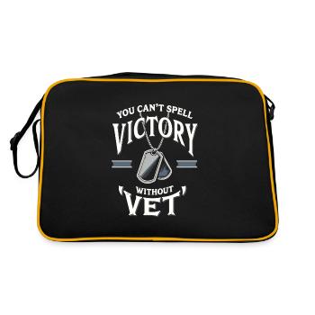 Honor Veterans Day with Patriotism and Military - Retro Tasche - Schwarz/Gold - Hinten