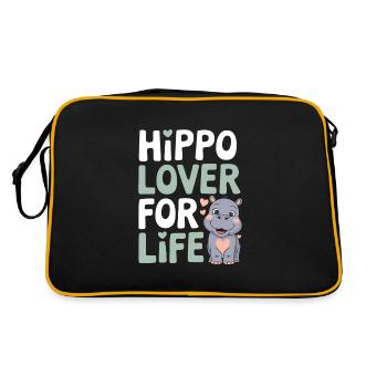 Adorable bébé hippopotame oeuvre pour les amateurs d’hippopotames - Sac Retro - noir/or - Dos