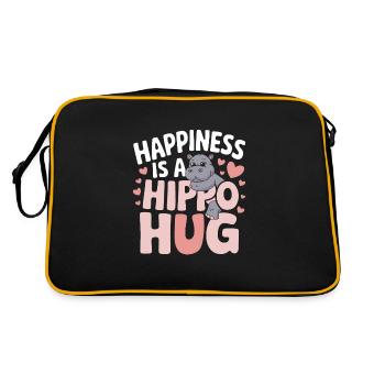 Adorable bébé hippopotame oeuvre pour les amateurs d’hippopotames - Sac Retro - noir/or - Dos