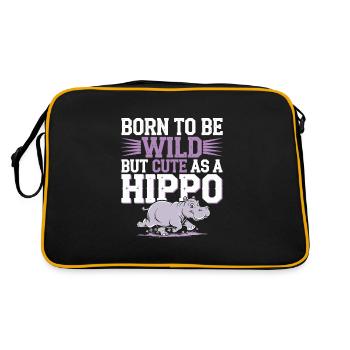 Adorable bébé hippopotame oeuvre pour les amateurs d’hippopotames - Sac Retro - noir/or - Dos