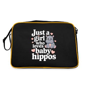 Adorable bébé hippopotame oeuvre pour les amateurs d’hippopotames - Sac Retro - noir/or - Dos