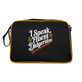 Didgeridoo Player Embracing Aboriginal Instrument - Retro Bag - black/gold - Back