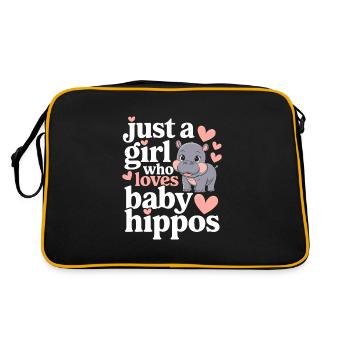 Adorable bébé hippopotame oeuvre pour les amateurs d’hippopotames - Sac Retro - noir/or - Dos