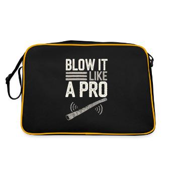 Didgeridoo Player Embracing Aboriginal Instrument - Retro Bag - black/gold - Back