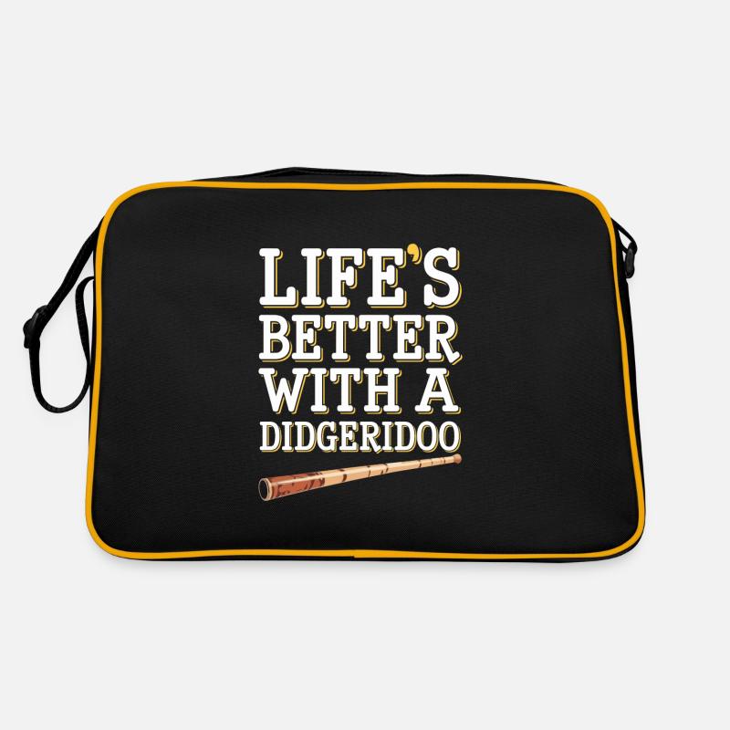 Didgeridoo Player Embracing Aboriginal Instrument Retro Tasche
