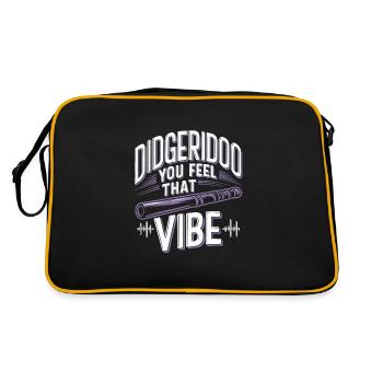 Didgeridoo Player Embracing Aboriginal Instrument - Retro Bag - black/gold - Back
