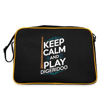 Didgeridoo Player Embracing Aboriginal Instrument - Retro Bag - black/gold - Back