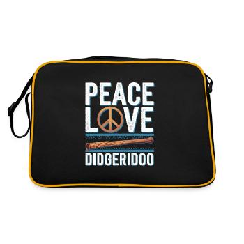 Didgeridoo Player Embracing Aboriginal Instrument - Retro Bag - black/gold - Back