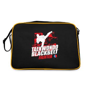 Taekwondo Blackbelt Fighter kick champion - Retro Bag - black/gold - Back